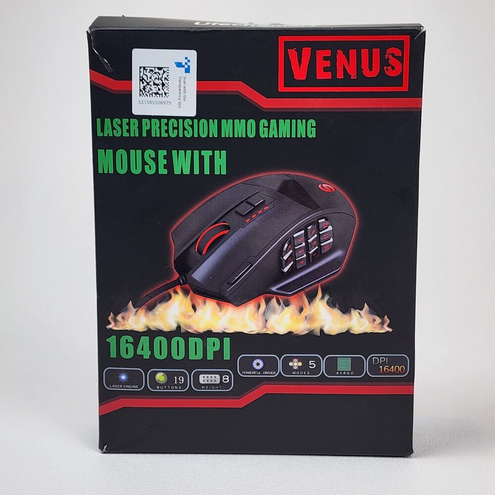 UtechSmart Venus MMO Gaming Mouse RGB Wired 16400 DPI Programmable 12 Button